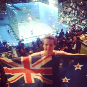 At the Squash at the Commonwealth Games. August, 2014.