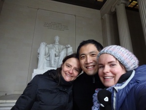 Checking out the Lincoln Memorial with my wonderful hosts Maria and Peter. December, 2014